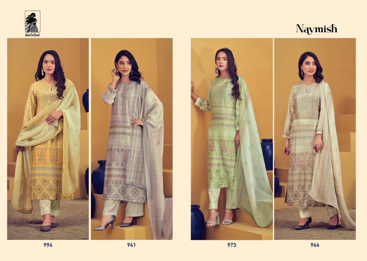 Navmish By Sahiba Muslin Digital Printed Dress Material Wholesale Shop In Surat